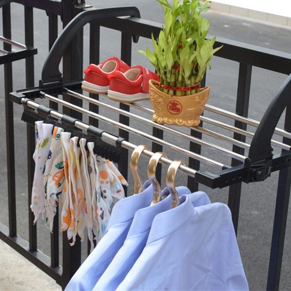 Organizzazione Stabile pieghevole Balcone asciugatura scarpe scaffali in ferro pianta per finestre appendiali rastrelliere per asciugamano per lavani per la biancheria.