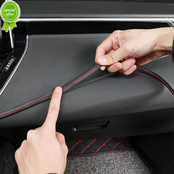 Nuove modanature per auto di lusso finiture treccia in pelle PU striscia decorativa per porta adesivo cruscotto interni auto strisce fai da te universali