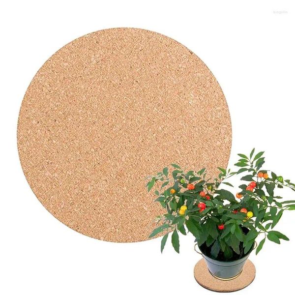 Tapetes de mesa de cortiça para plantas, porta-copos redondos, tapete antiderrapante, acessórios de decoração de jardinagem para ambientes internos e externos