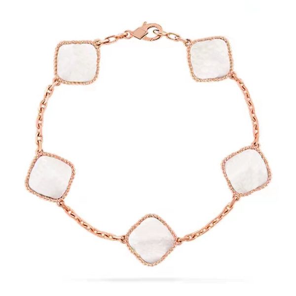 Tennisarmband, vierblättriges Kleeblatt, Designer-Armbänder für Damen, Designer-Schmuck mit rosévergoldetem, versilbertem Titan-Achat, Luxus-Schmuck von höchster Qualität im Großhandel