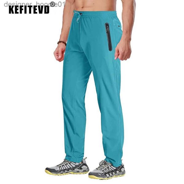 Calças masculinas KEFITEVD Leve Quick Dry Caminhadas Calças Homens Cintura Elástica Drstring Trekking Pant Escalada Calças de Treino de Pesca Calças L231129