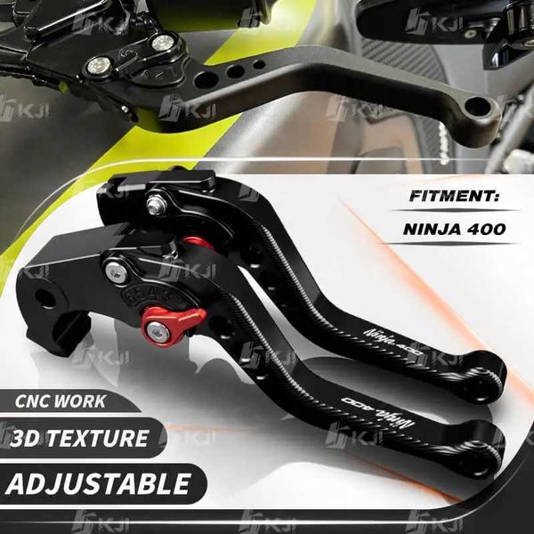 Para kawasaki ninja400 ninja 400 2018-presente 3d alavanca de embreagem curta freio alça ajustável alavancas acessórios do motor peças