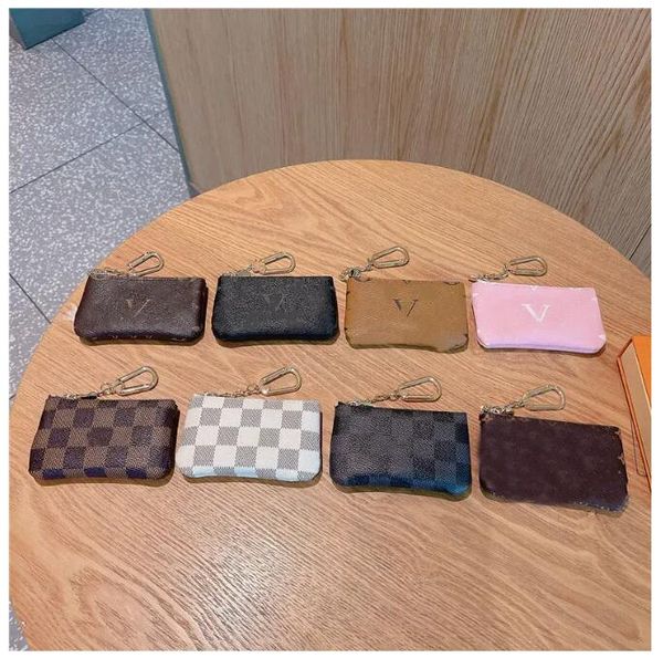 Luxury Designers Mini Coin Purse Keychain Fashion Womens Mens Credit Card Holder Coin Purse Wallet Ring Keychain 002