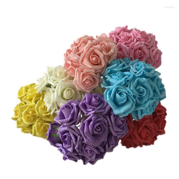 Flores decorativas 10pcs Artificial Soft Touch Decoration Bouquet Bouquet Polyfoam Eva Roses de espuma para bolo de vaso de casamento