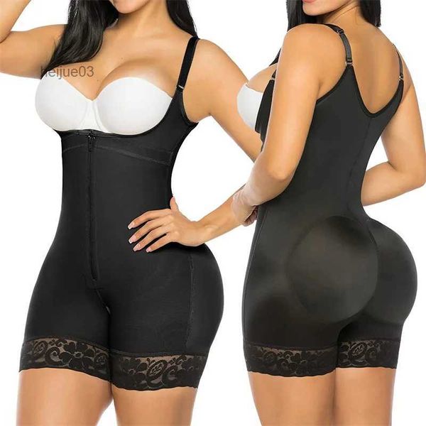 Cintura barriga shaper corpo shaper fajas colombianas shapewear mulheres pós-parto barriga controle bunda levantador bodysuit redutor cinto zíper aberto virilhal240124