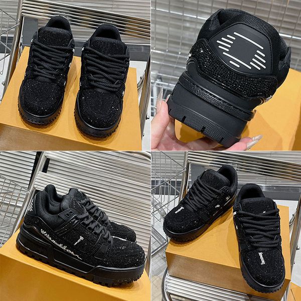 Designer-Schuhe für Herren, mit farbigen Diamanten verziert, Sneakers, Mode, Party, funkelnde, einzigartige Skate-Schuhe, Top-Kalbsleder, belüftete Sohle, mit Originalverpackung