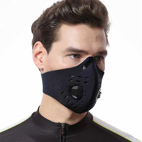 Maschera da ciclismo traspirante al carbone attivo Mountain Bike Bici da strada Bicicletta Mezza maschera Antipolvere Ciclismo Corsa Sport237l