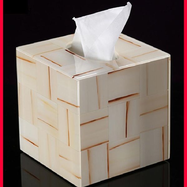 Коробка для ткацей американская квадратная смола коробка настольная настольная бумага держатель для хранения салфетки для салфетки Организатор орнамент ремесленник гостиная домашняя декор