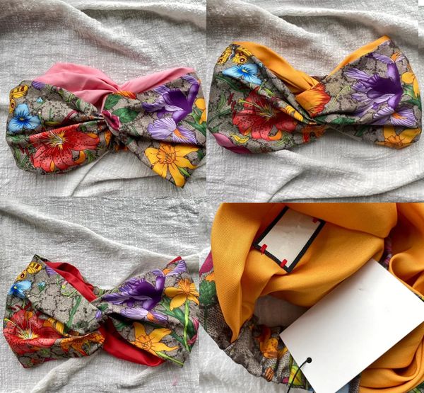 2023 neue Designer Modetrend Stirnbänder für Frauen Luxus Frau Blumen Schmetterling Muster Haarbänder Schal Kopfbedeckung