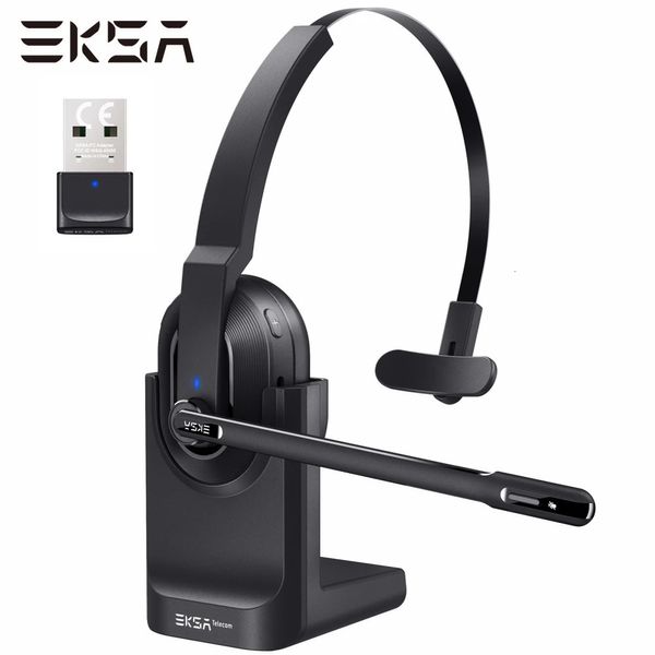 Гарнитуры Наушники EKSA H5 Bluetooth 5.0 с микрофоном ENC и шумоподавлением для ПК Беспроводная гарнитура для ПК с зарядной базой USB-адаптер для офиса 231128