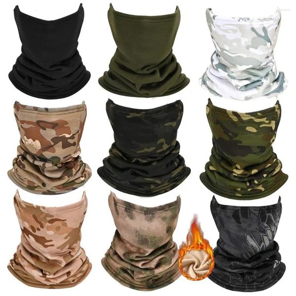 Lenços inverno acampamento camuflagem velo pescoço gaiter tubo de esqui cachecol snowboard meia máscara facial capa f