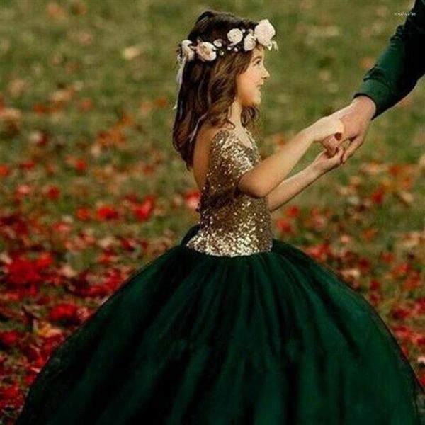 Kız Elbiseler Kısa kollu Dantel Çıkartmaları Köpüklü Prenses Çiçek Düğün Balosu İlk Cemaat Rüya Çocuk Hediyesi