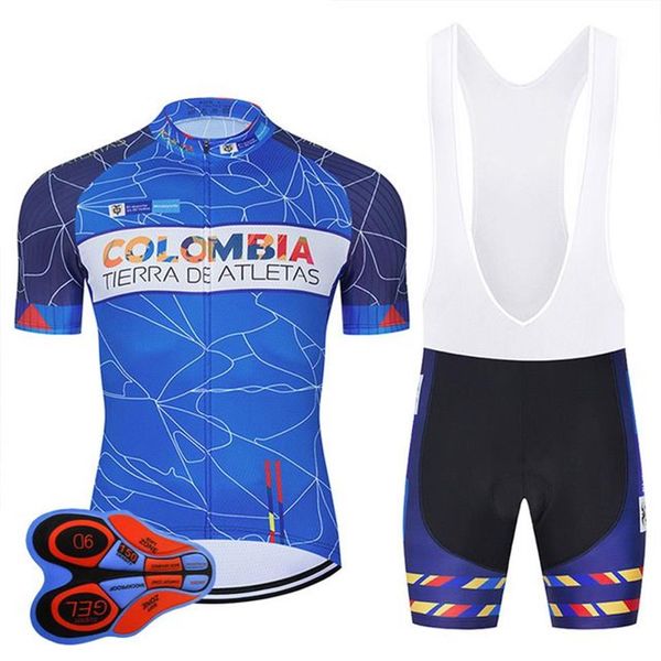 2022 TEAM Colombia Blu PRO maglia da ciclismo 19D gel pantaloncini da bici tuta MTB Ropa Ciclismo uomo estate ciclismo Maillot culotte Clothi256r