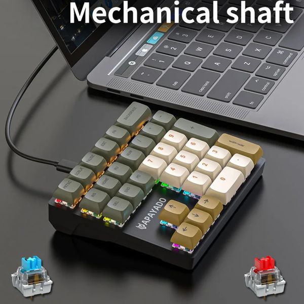 Проводная механическая 33-клавишная цифровая клавиатура с разноцветной подсветкой, подходит для финансовой бизнес-клавиатуры ноутбука 231128