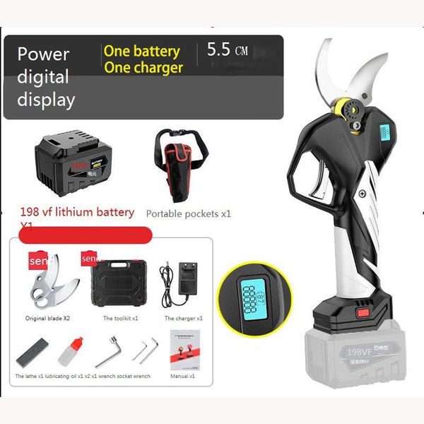 Schaar multifuncional podador elétrico tesoura de poda de íon de lítio eficiente tesoura de árvore de fruto ferramenta de jardim corte de tubulação de água fio de aço