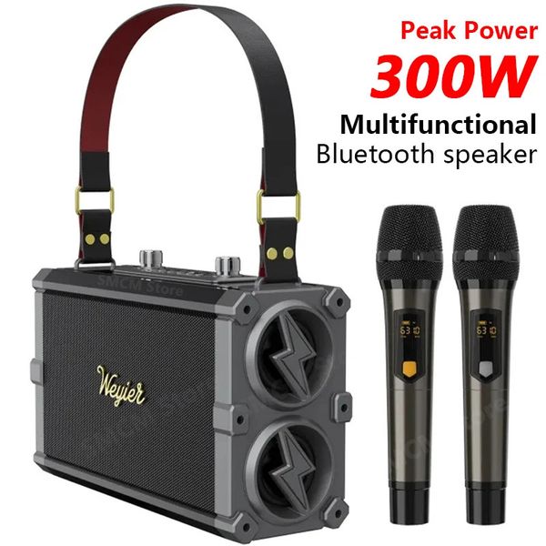 Computadores 300W Power Wireless Microfone portátil Bluetooth S ER Cartão de som todos em uma máquina Home Karaokê Subwoofer Coluna 231128