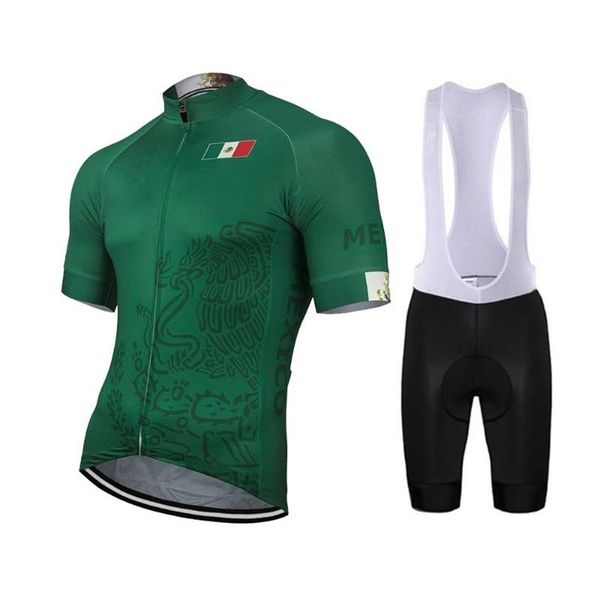 México masculino novo verão verde camisa de ciclismo conjunto bicicleta estrada montanha corrida topos shorts 9d gel respirável personalizado234u