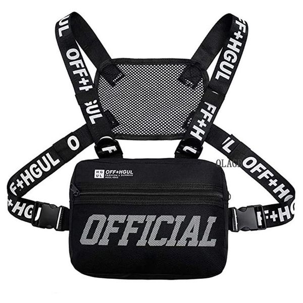 Moda Streetwear Uomo Hip-Hop Petto Borsa Tattica Due Cinghie Chest Rig Borse Stile Trendy Rettangolo Petto Utility Pack G122227k