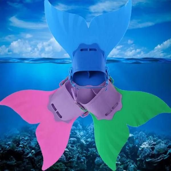 Home Sirena regolabile Nuoto Pinna Immersione Monopinna Nuoto Piede Flipper Mono Pinna Coda di pesce SwimTraining Per bambini Bambini Regali di Natale ZZ