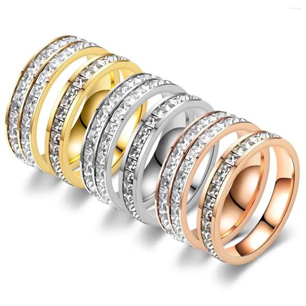 Cluster-Ringe 1 Stück 4 mm/8 mm Edelstahl für Frauen Luxus-Qualität Designer-Schmuck Gadgets Fingerring Teenager-Geschenk