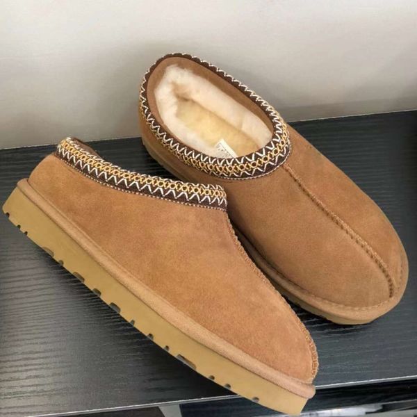 UGGsity Tazz Chinelos Austrália Designer Botas Luxo Tazz Slipper Homens Mulheres Neve Mini Tornozelo Curto Pato Couro Plataforma de Inverno Marrom Cinza Preto Branco 114