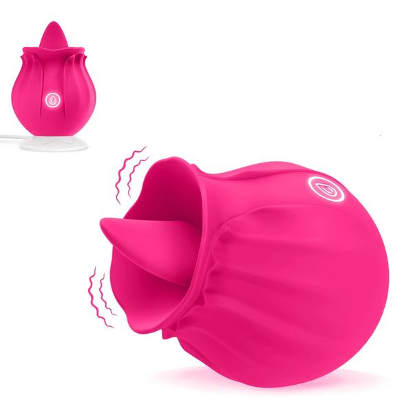 Vibratori Rosa Giocattolo Clitoride Leccare la lingua Vibratore Stimolatore del capezzolo Clitoride Lecca fica Masturbatore Coppia adulta Giocattoli erotici del sesso per le donne 231128