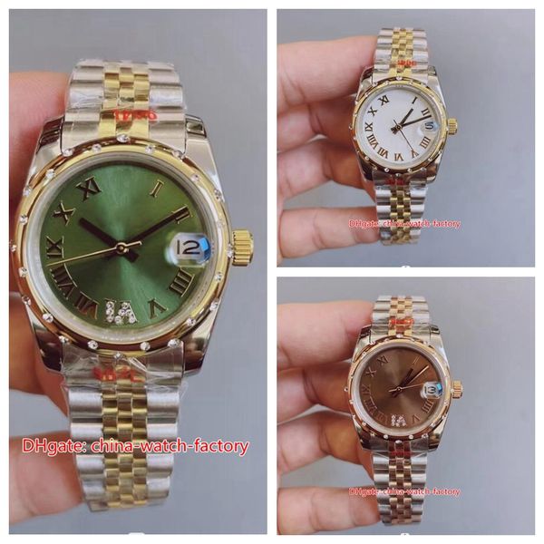 Orologio da donna in stile 20 Moda di alta qualità 31mm 178271 178273 Orologi in vetro zaffiro con diamanti Oro 18 carati Asia 2813 Movimento meccanico automatico Orologi da polso da donna