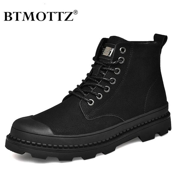 Botas de alta qualidade inverno quente homens couro tornozelo homens sapatos de trabalho militar exército neve para botas 231130