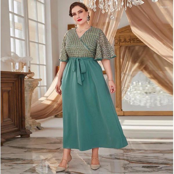 Partykleider 4XL Übergröße Sommer Maxi für Frauen Langes Abendkleid Rock Plus Size Damenbekleidung Muslimische Vestidos Talla Grande