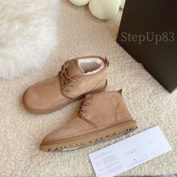 Botas de neve de lã clássicas masculinas neum série cinta casual baixo corte botas de neve de lã masculino feminino poeira quente inverno