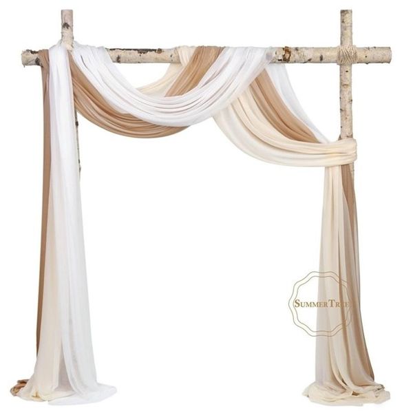 Arco de casamento drapeado tecido 29x6 5 jardas pura chiffon pano de fundo cortina cerimônia cerimônia recepção swag 220210234o