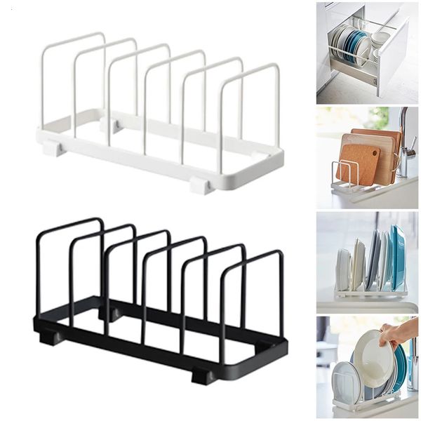 Titulares de tampa de panela Organizador de cozinha Pote e Pan Rack Pan Lids Rack Organizador de placa de corte Suporte de aço inoxidável para acessórios de cozinha 231129