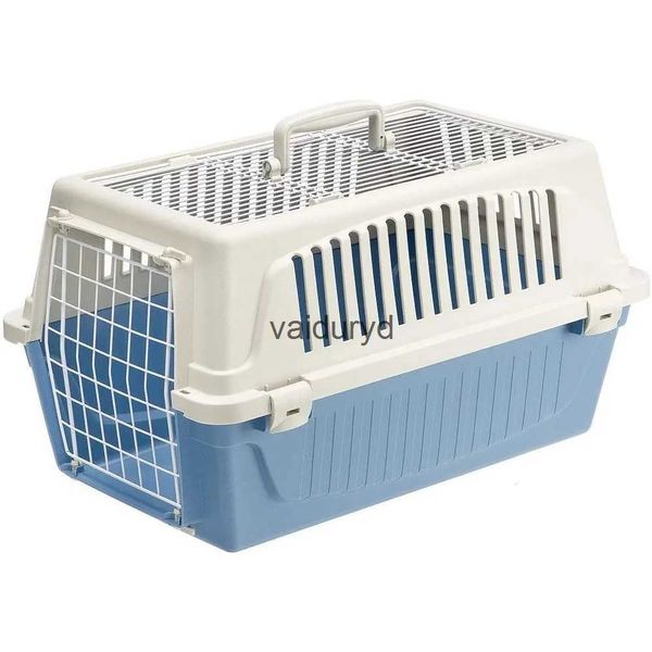 Canis canetas duas portas de carga superior plástico canil pet transportadora cesta para cama de cachorro azul 22-inch casas cães pequena casa habitatsvaiduryd