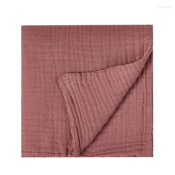 Cobertores Q1FE Musselina Swaddle Cobertor Sólido Bebê Pele-Amigável Burp Panos 47x41 '' Para Meninos Meninas
