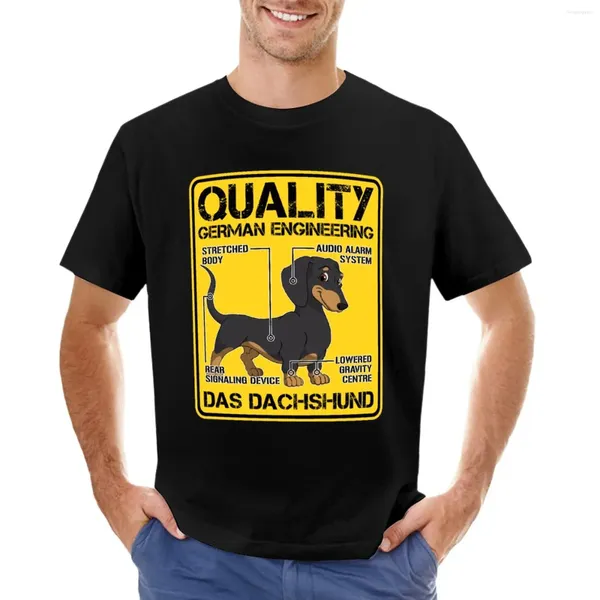 Erkek Tişörtleri Kaliteli Alman Mühendisliği - Dachshund Köpek Mizah T -Shirt Tees Ter Hippi Giysileri