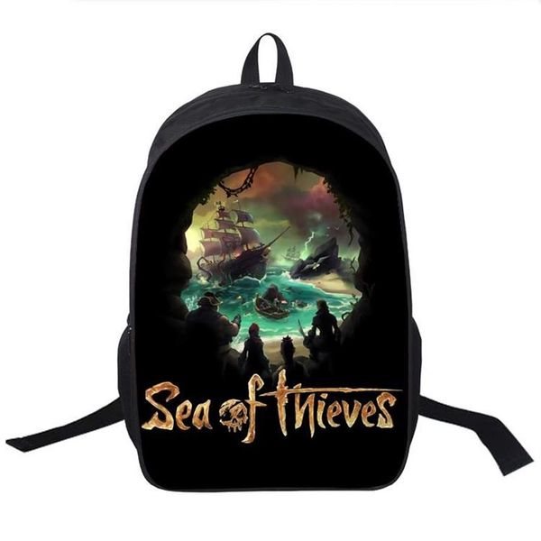 Rucksack Sea Of Thieves 16 Zoll Schulrucksäcke Studententaschen Drucken Büchertasche Wasserdicht Teenager Jungen Mädchen274c