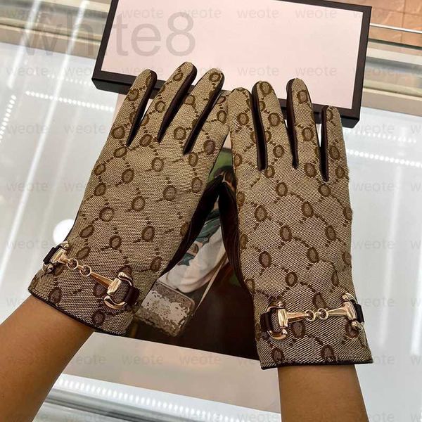 Fünf Finger Handschuhe Designer Frauen Designer Fäustling Schaffell mit Box Winter Luxus Echtes Leder Marken BiG Handschuh Warm Kaschmir ide Touchscreen Z5X2