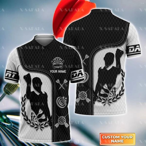 Мужские Polos Darts Lovers Lovers Gift Fire Boomerang индивидуальная 3D Full Print Men Men Thin Polo рубашка с короткими рукавами.