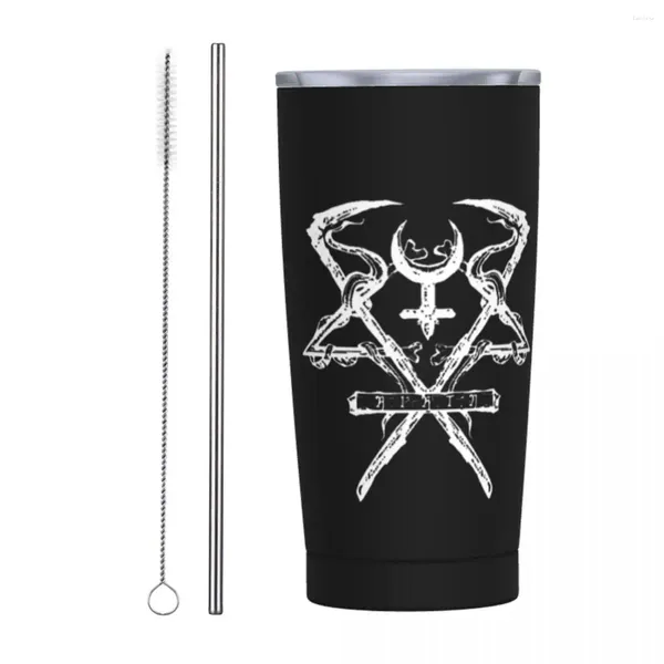 Tumblers Lorna Shore Logo Yalıtımlı Tumbler Hipler Kapak Death Metal Paslanmaz Çelik Termal Kupa Ofisi Ev Soğuk İçecekler Kupası 20oz