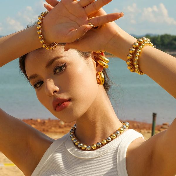 Anhänger-Halsketten Uworld Premium-Qualität, 8 x 12 mm, verstellbares Perlen-Halsketten-Armband-Set für luxuriöse, glänzende Frauen, elegant gefertigtes, wasserdichtes Geschenk 231130