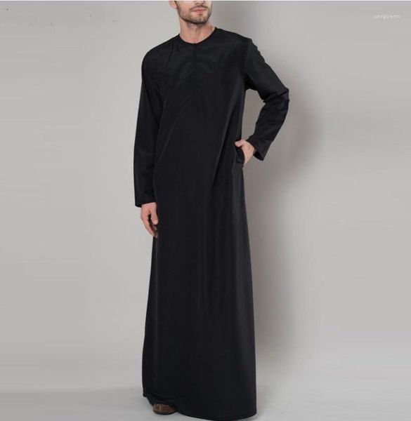 Abbigliamento etnico 2023 Abbigliamento da uomo musulmano Abito arabo Dubai Malesia Abito da uomo con cerniera Camicia Islam Uomo Abaya islamico Caftano Uomo