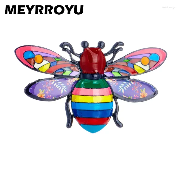 Броши MEYRROYU из цинкового сплава, материал в форме пчелы для женщин, высокое качество, красочные женские булавки в виде медоносной пчелы, брошь на сумках для одежды