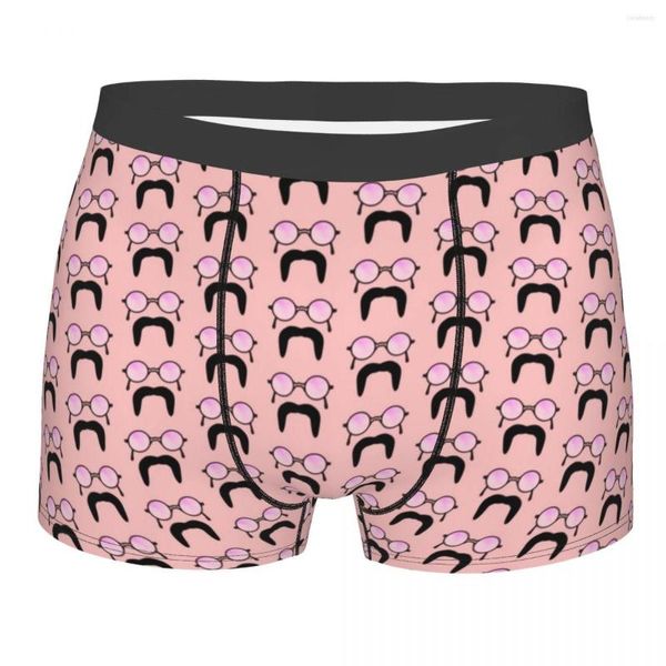 Underpants Glassini color rosa e baffi bianche da pugile Bretastri Shorts Mandelli sexy per maschio Plus size