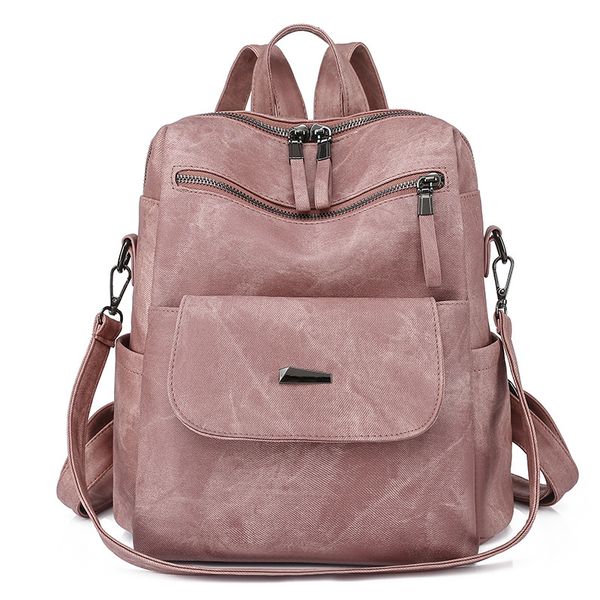 Кожаный рюкзак-кошелек для женщин, модные дорожные сумки на плечо, многофункциональная дизайнерская сумка, трендовые школьные сумки в стиле ретро для девочек-подростков