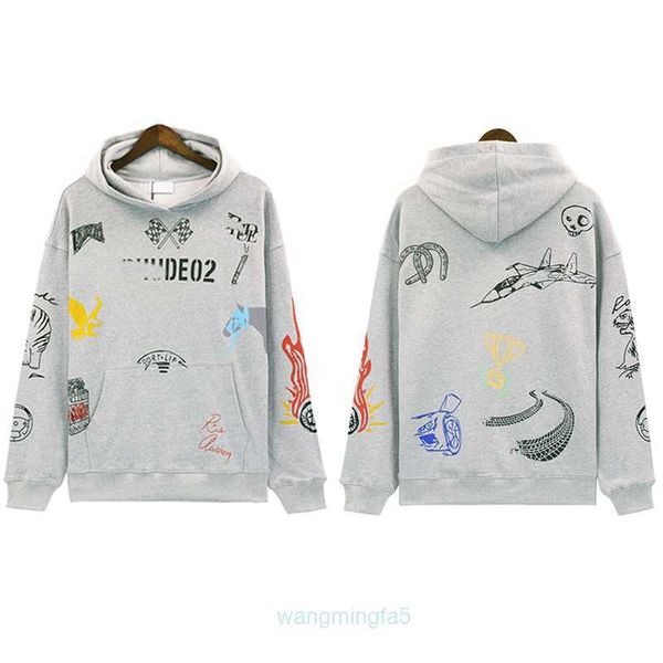 Hoodies Sweatshirts Grizzly Rhude Designer Off White Painting Style Herren Lose Lässige Pullover GBKX