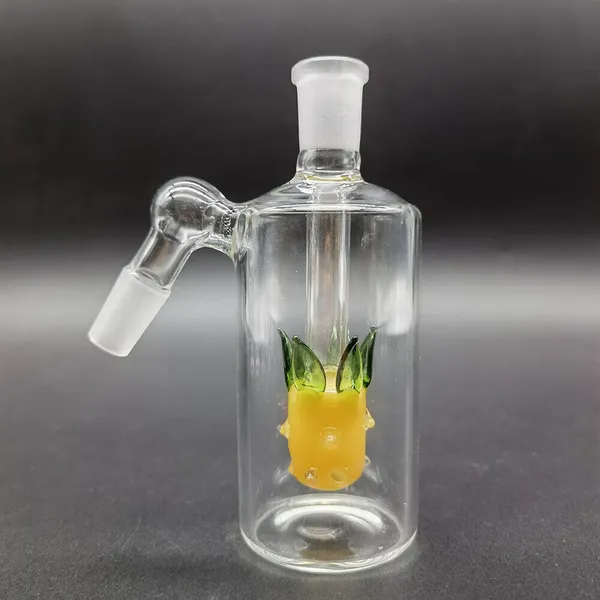 1x 14mm 45 ° Cam Kül Catcher Duş Başlığı Ananas 45 ° Bong Erkek Eklem