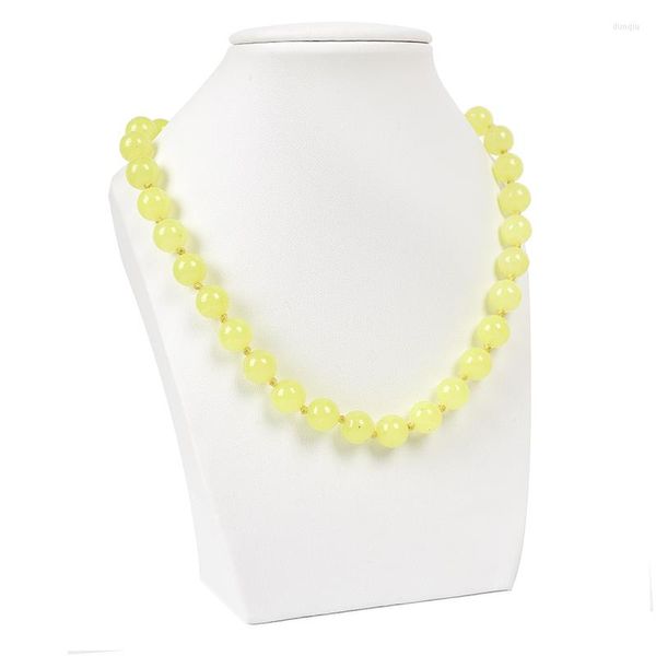 Catene di dimensioni per conciso giallo limone diaspro pick 10mm collana di pietre preziose accessori tua dolce moglie design di gioielli 22,5 pollici H35