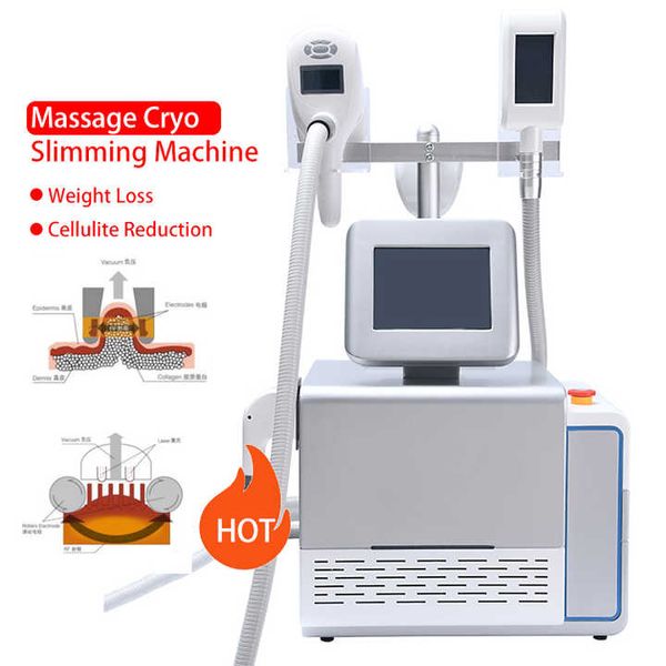 Cryolipolysis gordura congelamento portátil vácuo cavitação rf rolo máquina de emagrecimento tripolar radiofrequência para rosto