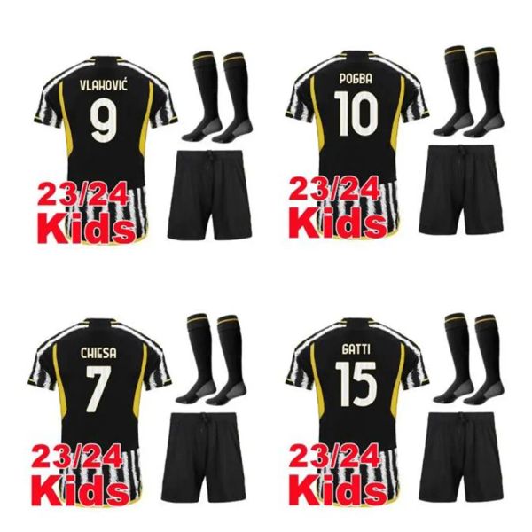 Erkek kızlar juventuss futbol formaları juventuses çocuk futbol kitleri 2023 2024 pogba bonucci çocuk forma kiti di maria üniforma kostik fagioli danilo maglie da kalsiyo