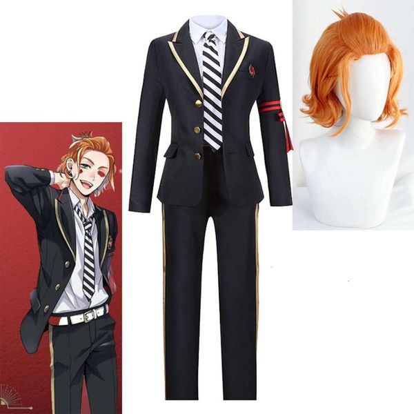 Heartslabyul Cater Diamond Cosplay Kostüm Twisted Wonderland Schuluniform Anzug Unisex Perücke Kopfbedeckung Night Raven College